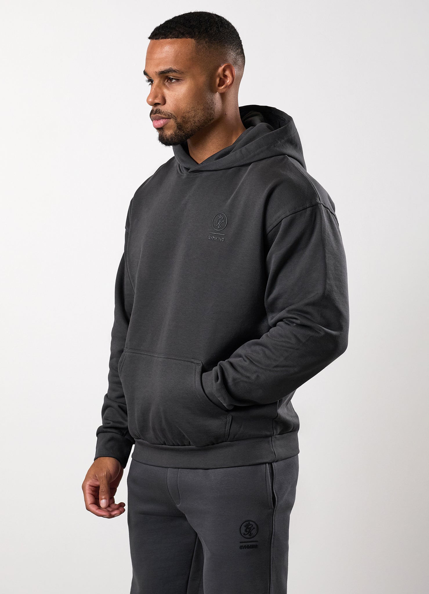 Gym King Aventus Fleece Hoodie - Dark Pewter