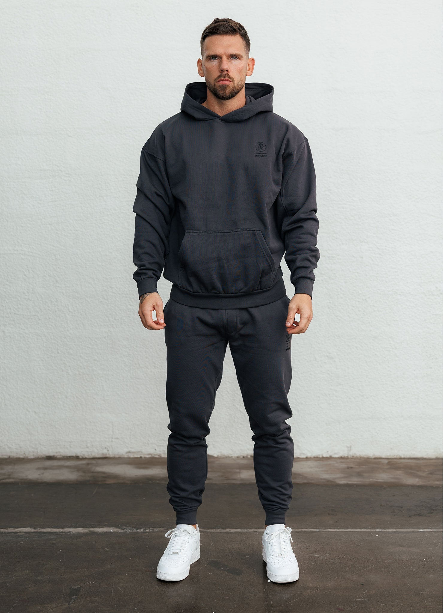 Gym King Aventus Fleece Hoodie - Dark Pewter