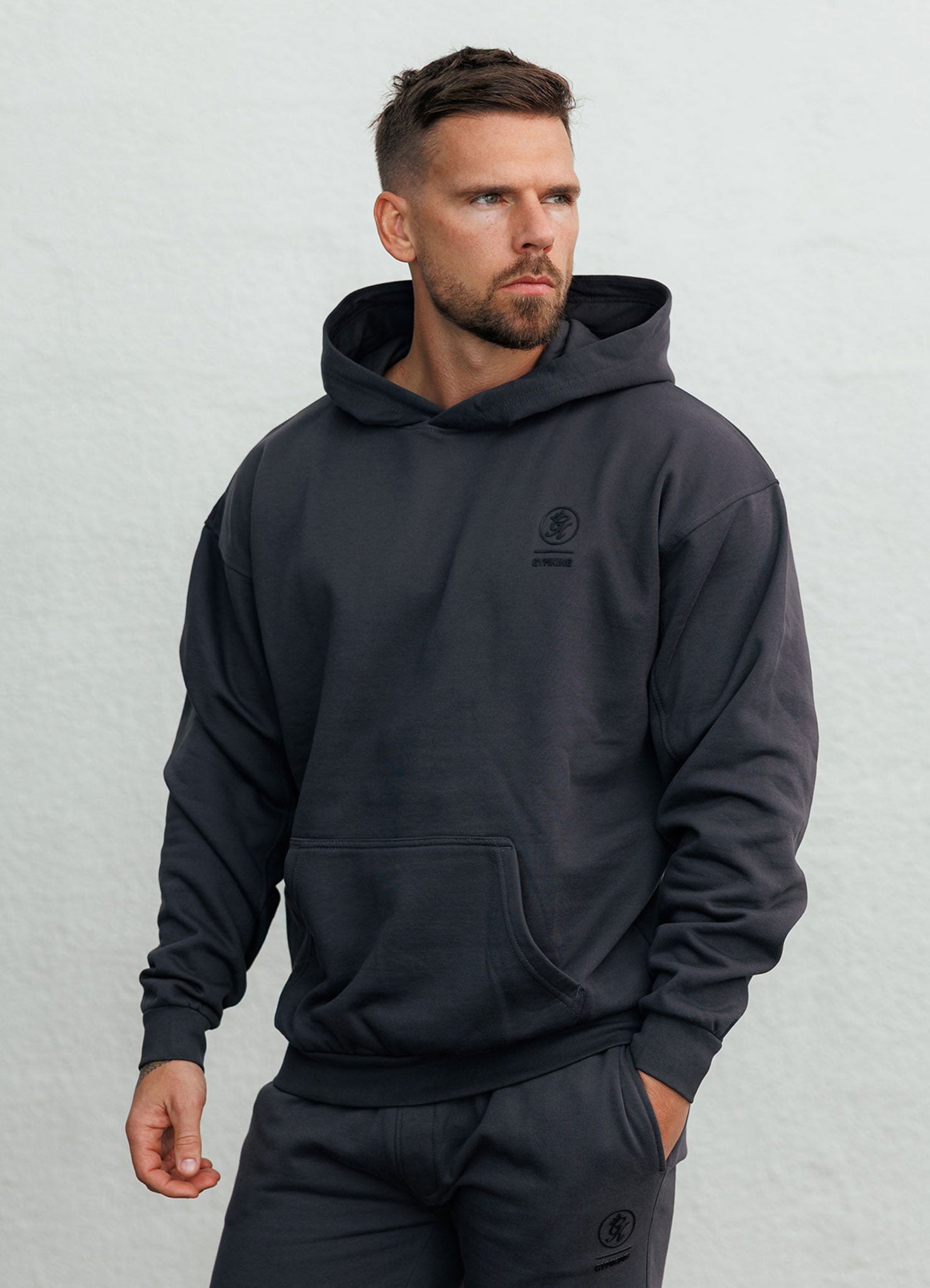 Gym King Aventus Fleece Hoodie - Dark Pewter