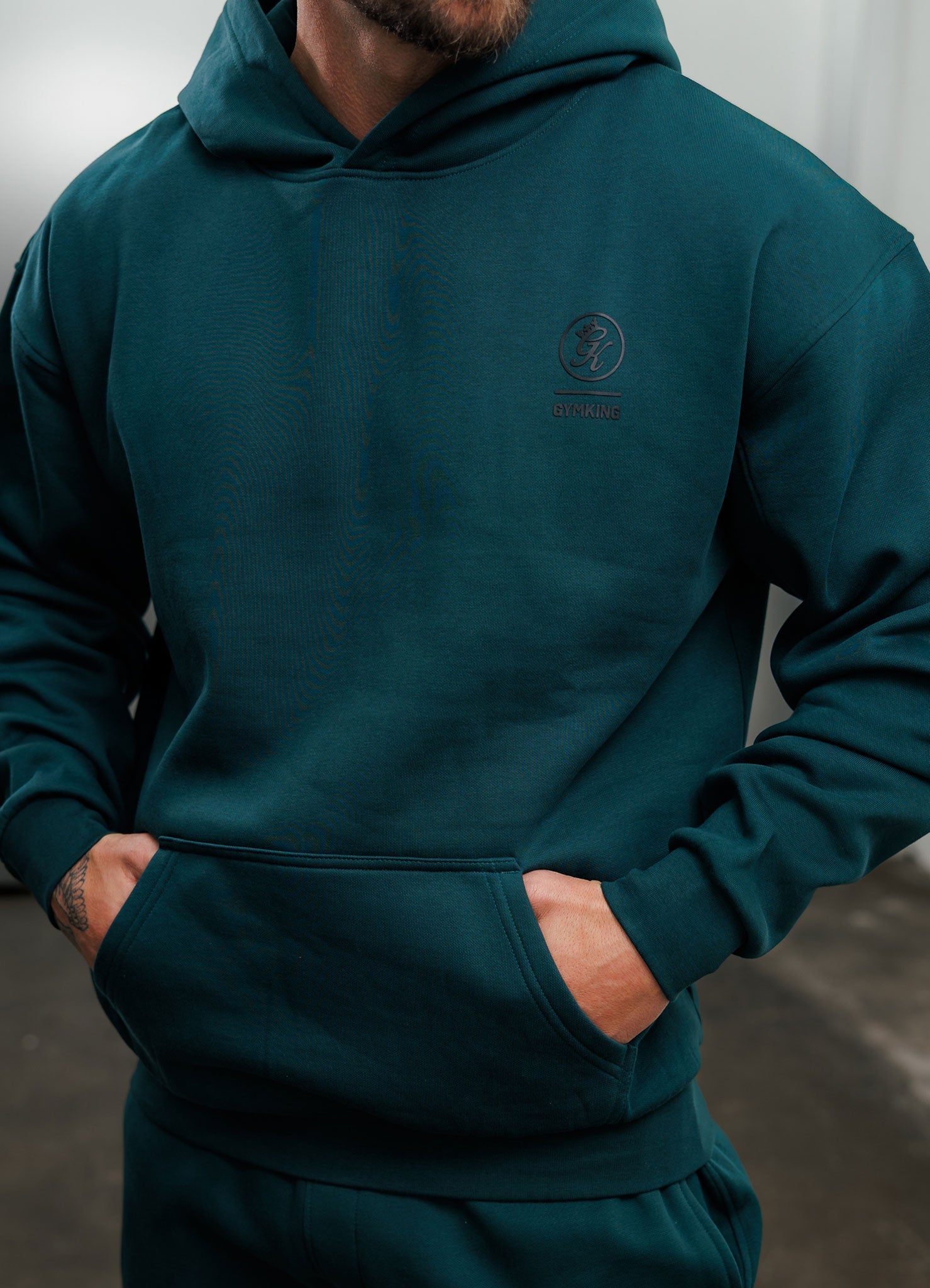 Gym King Aventus Fleece Hoodie - Deep Forest Green