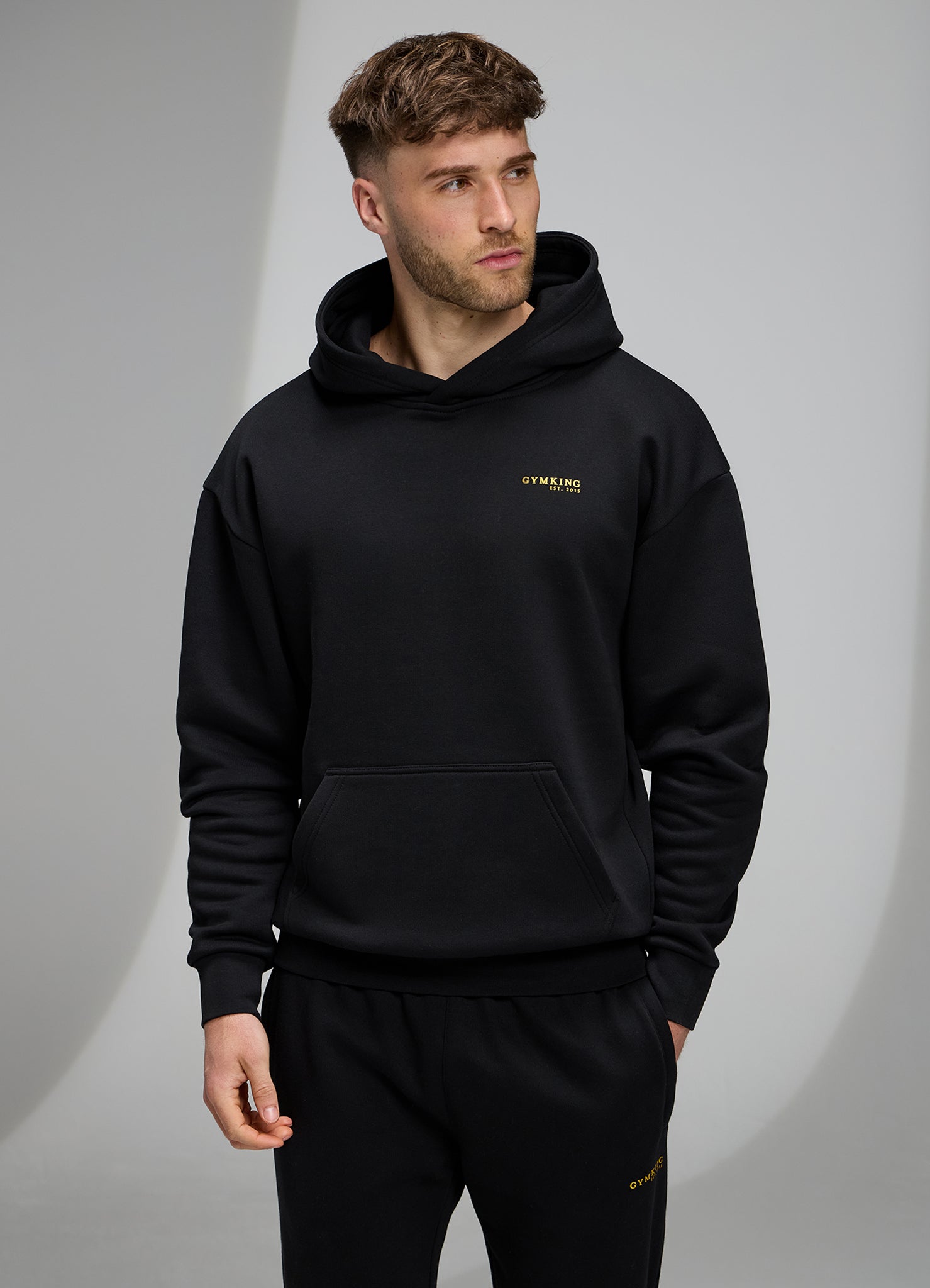 Gym King Established Relaxed Fit Hoodie - Black/Gold