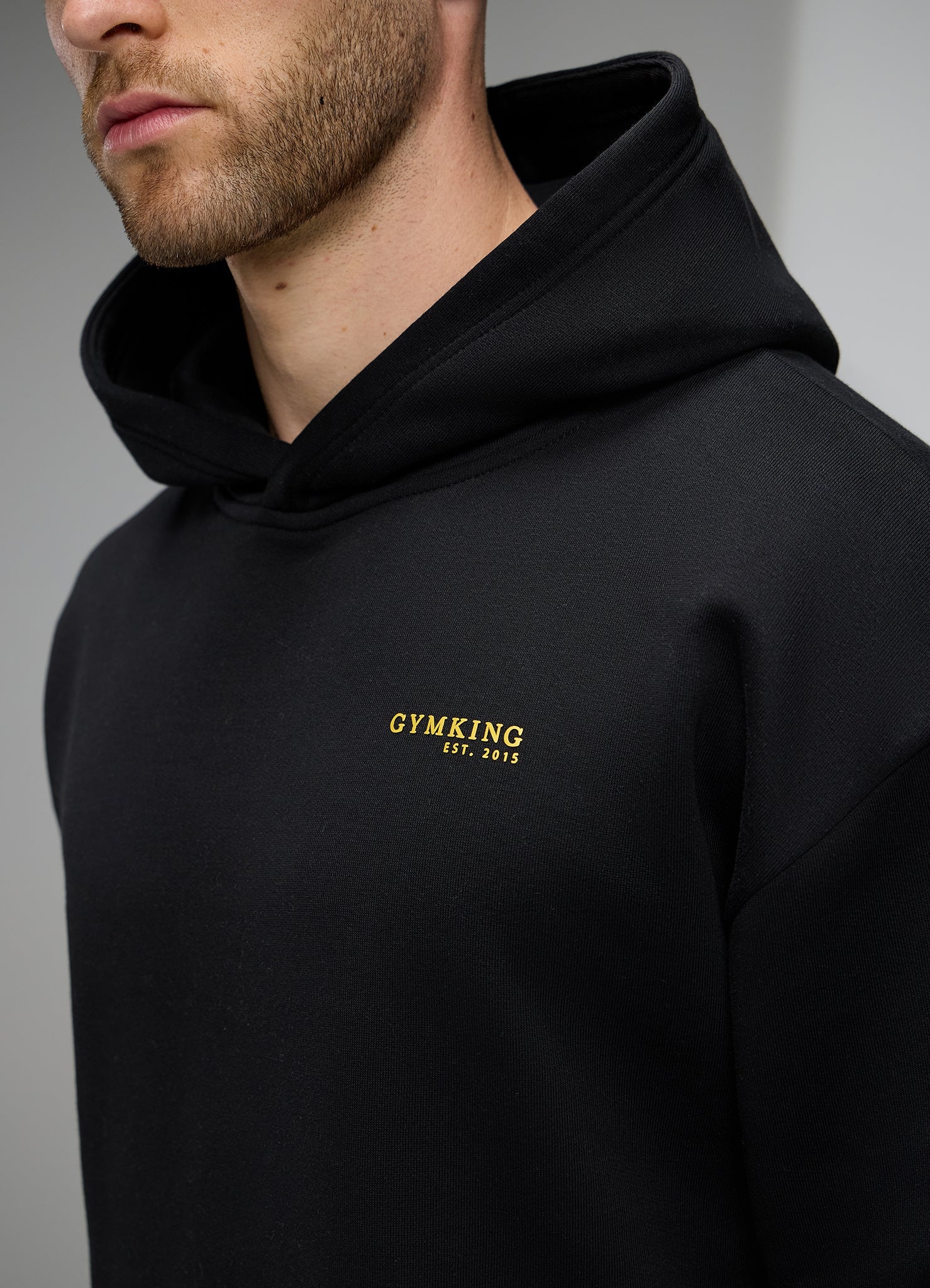 Gym King Established Relaxed Fit Hoodie - Black/Gold