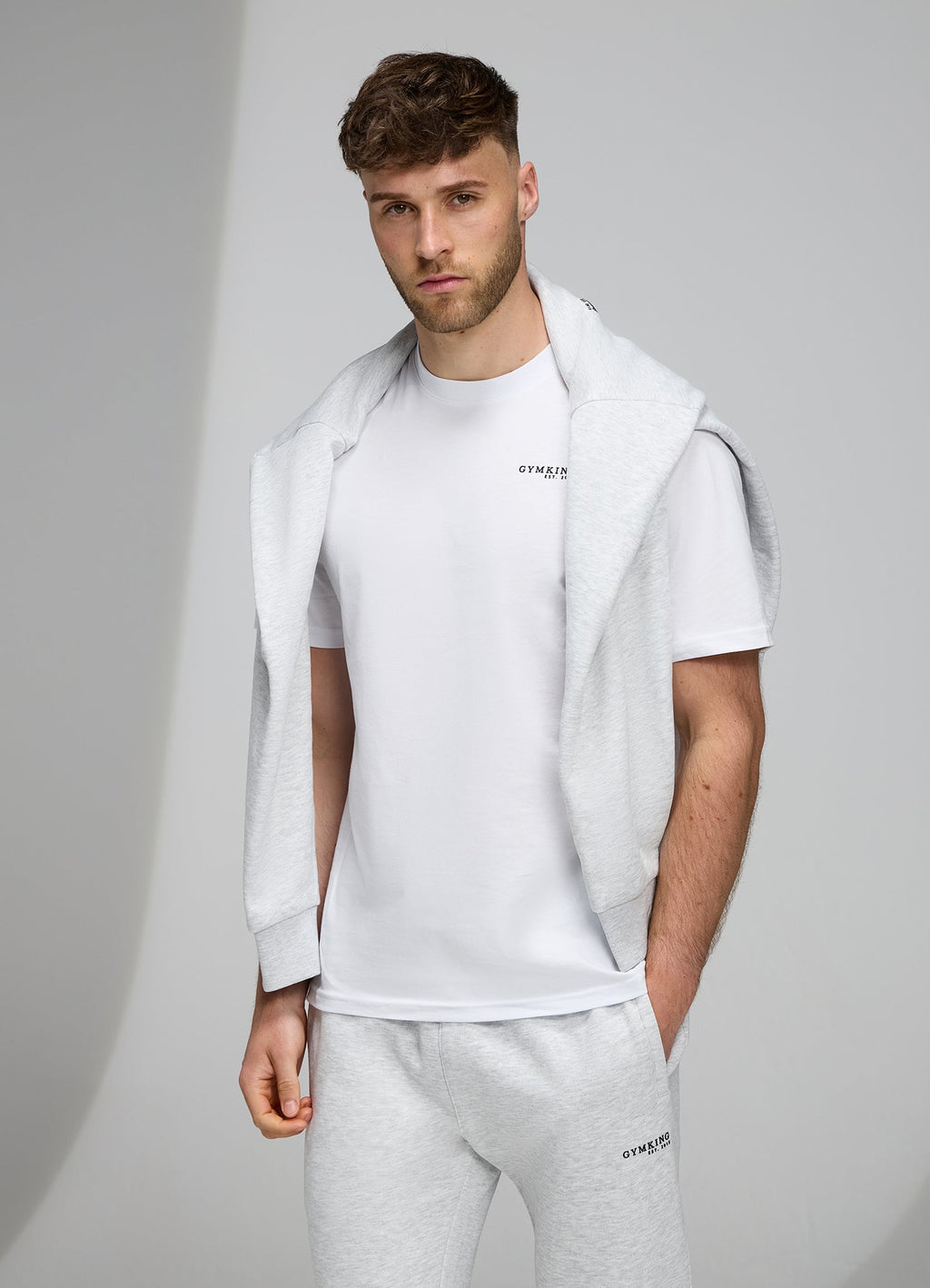 Gym King Established Relaxed Fit Hoodie - Snow Marl