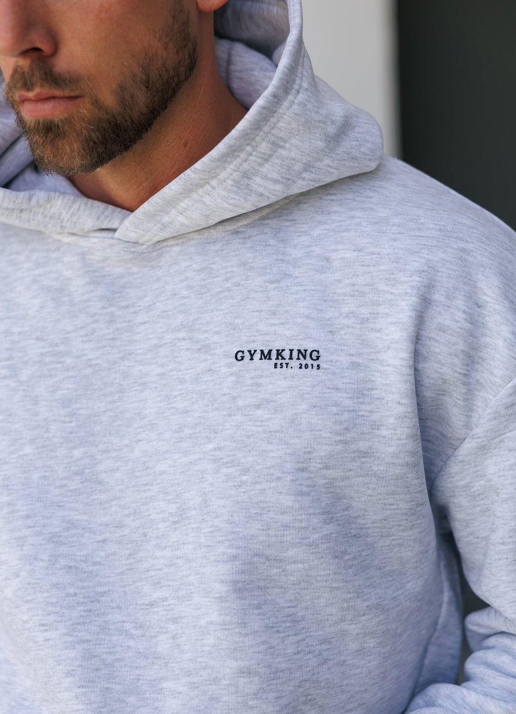 Gym King Established Relaxed Fit Hoodie - Snow Marl
