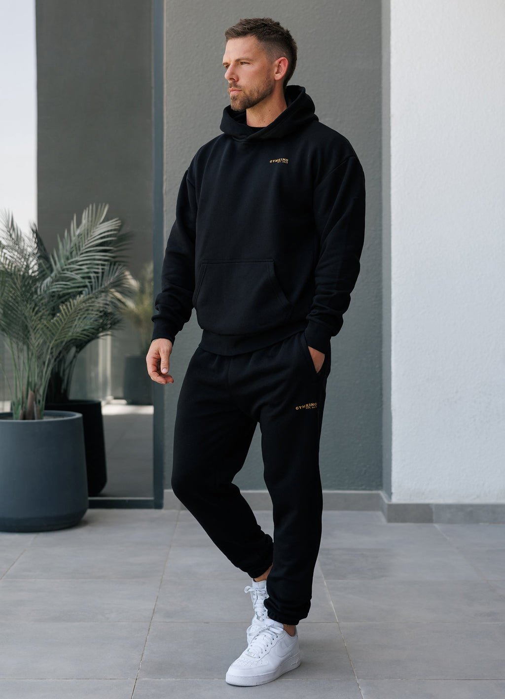 Gym King Established Relaxed Fit Hoodie - Black/Gold