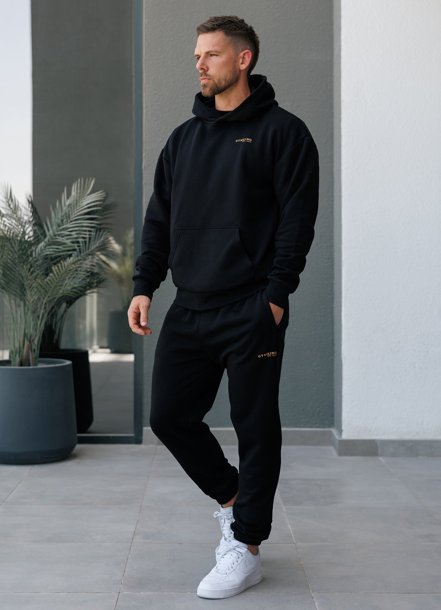 Gym King Established Relaxed Fit Hoodie - Black/Gold