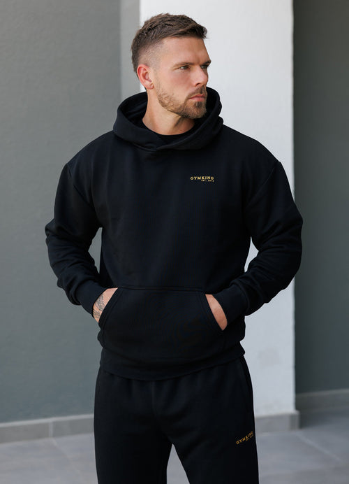 Gym King Established Relaxed Fit Hoodie - Black/Gold