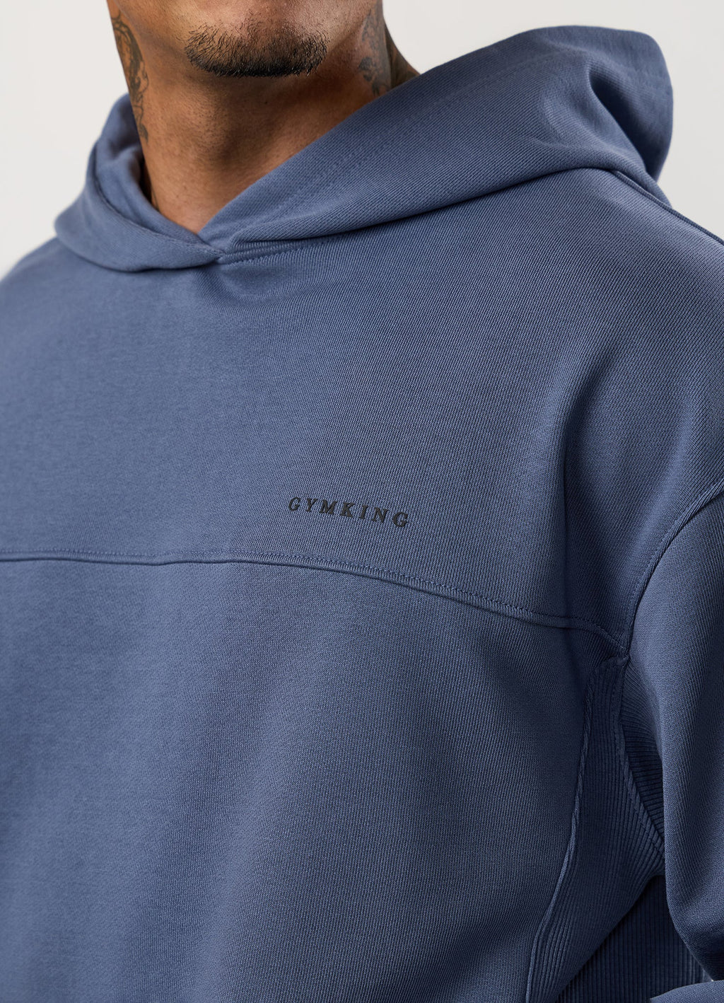 Gym King Linear Loopback Hoodie - Deep Sea Blue