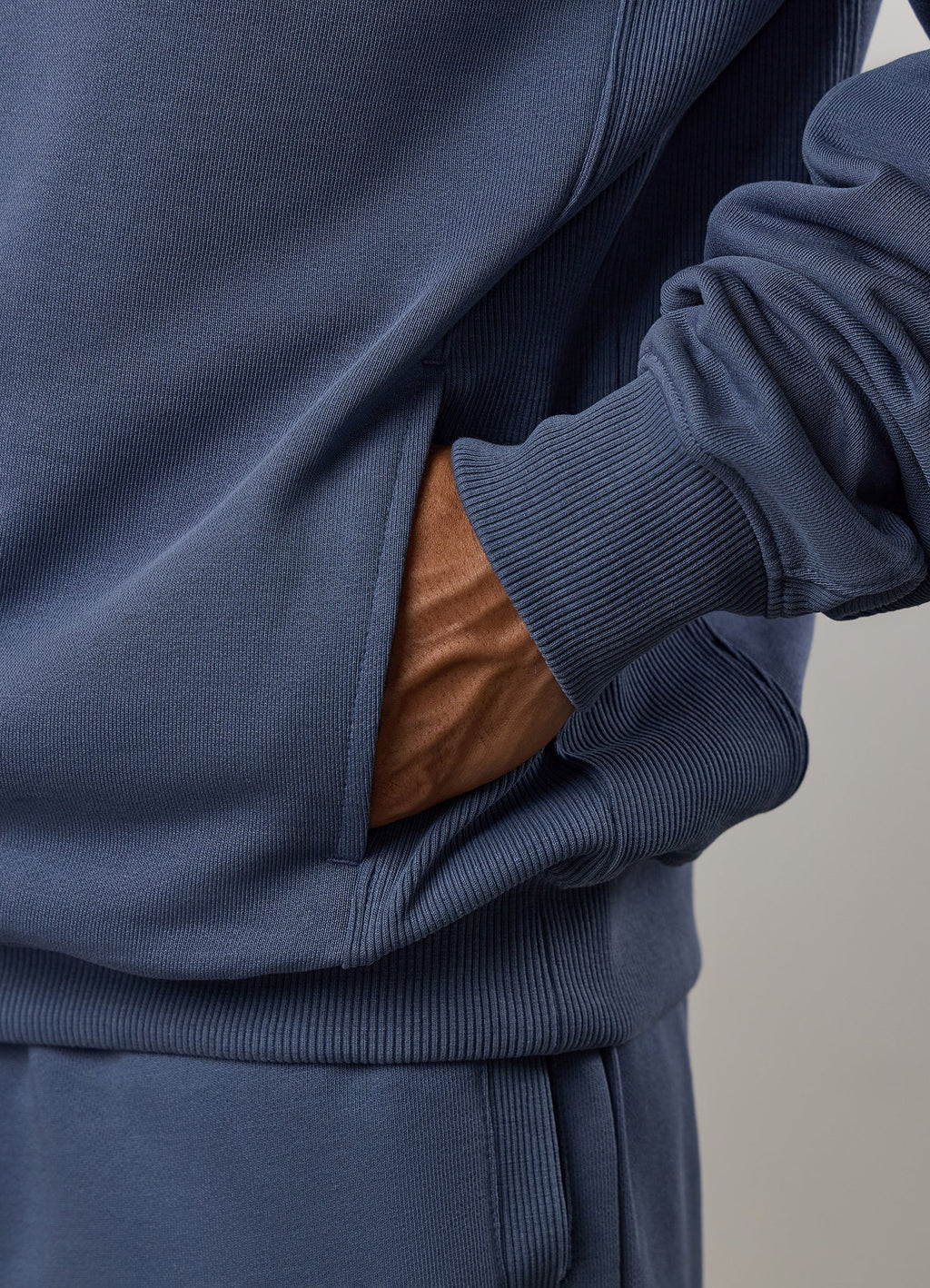 Gym King Linear Loopback Hoodie - Deep Sea Blue