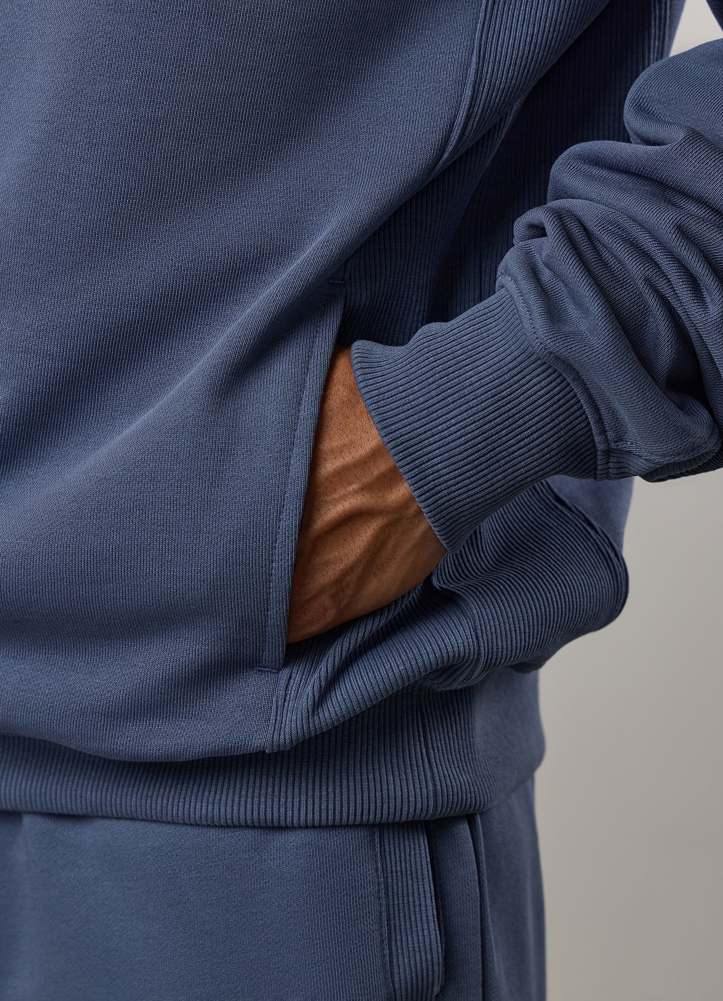 Gym King Linear Loopback Hoodie - Deep Sea Blue