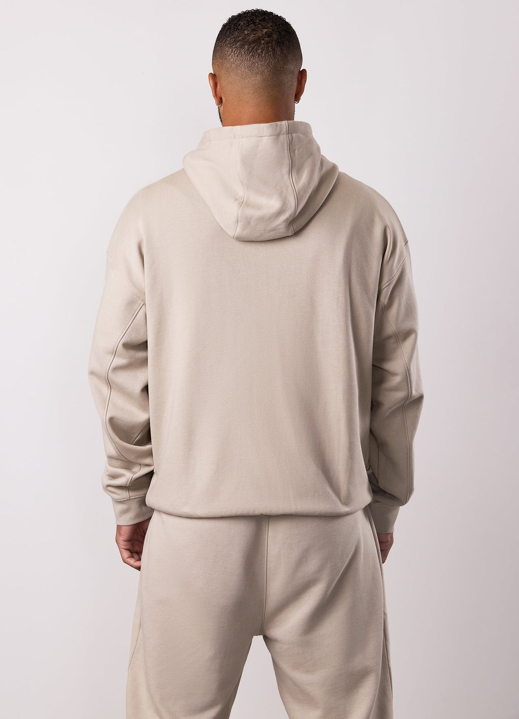 Gym King Script Relaxed Fit Full Zip Hoodie - Light Sand