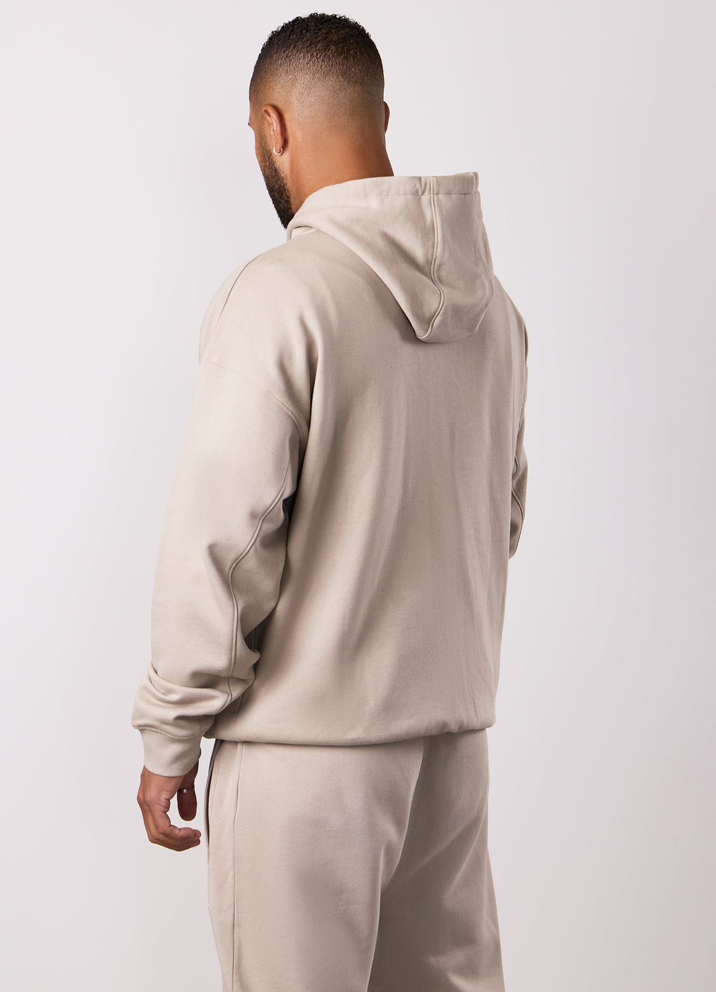 Gym King Script Relaxed Fit Full Zip Hoodie - Light Sand