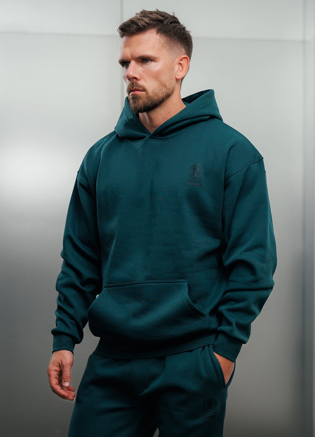 Gym King Aventus Fleece Hoodie - Deep Forest Green
